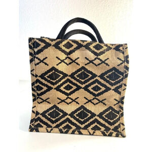All in the Cards Inc Small tote Black/Tan Geometric Shapes 11x11x4